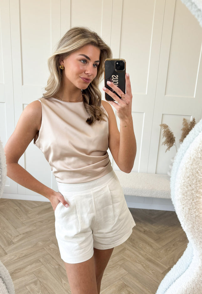 Famous Online Store Satin top Jill beige