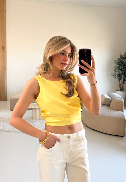 Famous Online Store Satin top Jill butter yellow