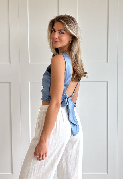 Famous Online Store Satin top Jill ocean blue