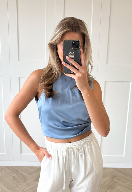Famous Online Store Satin top Jill ocean blue