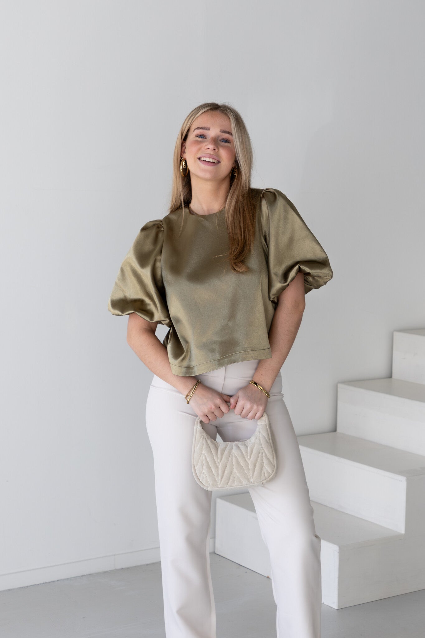 THE TOE Aachen Balloon Peplum グレー M MAX STUDIO Balloon Sleeve