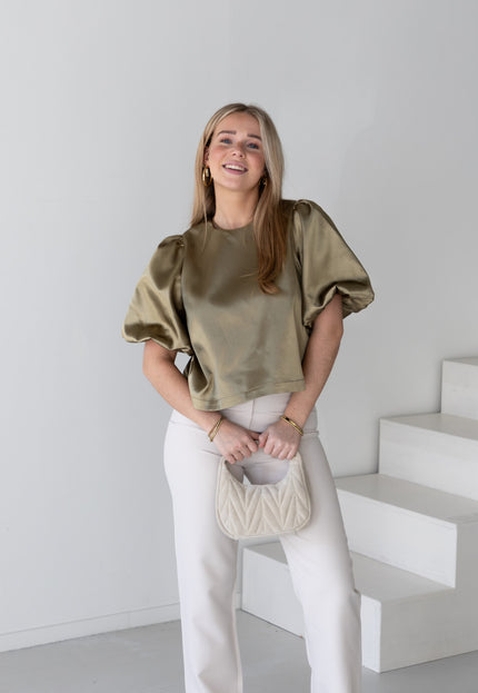 Famous Online Store Satin top Soof kaki