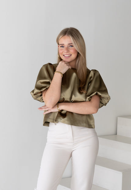 Famous Online Store Satin top Soof kaki