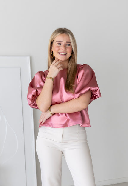 Famous Online Store Satin top Soof roze