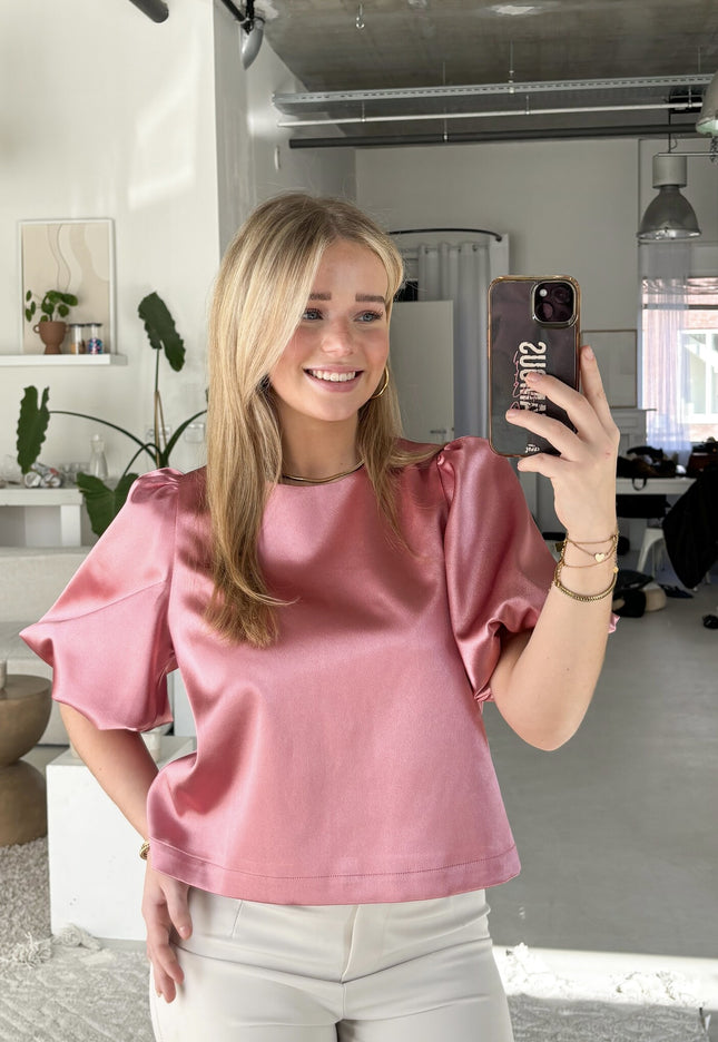 Famous Online Store Satin top Soof roze