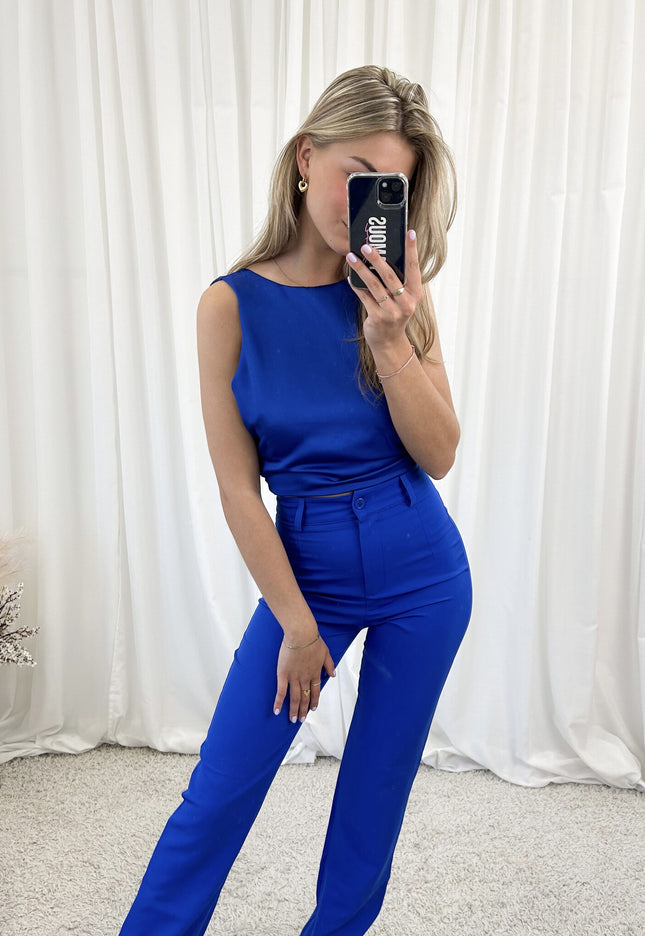 Famous Online Store Satin wrap top Jill blauw