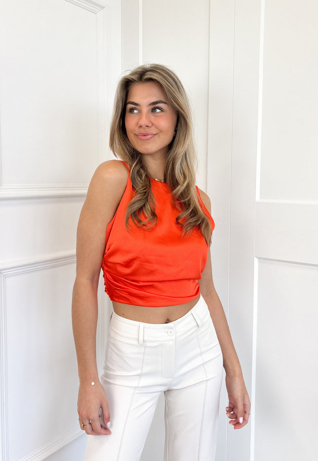 Famous Online Store Satin wrap top Jill oranje