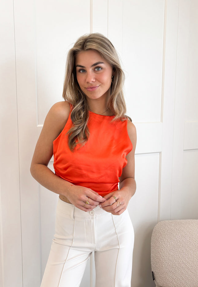 Famous Online Store Satin wrap top Jill oranje