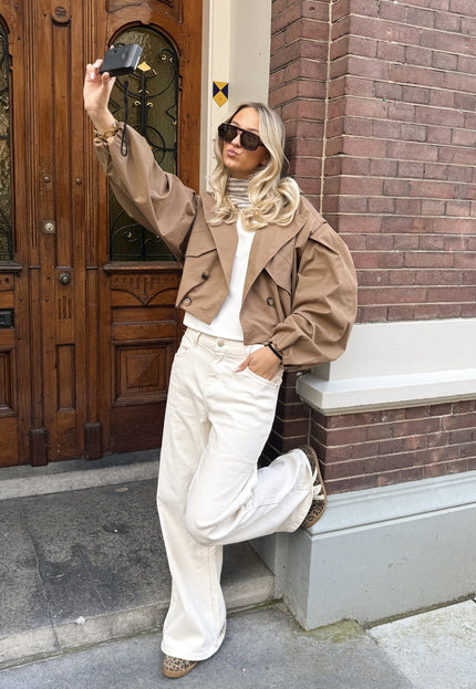Famous Online Store Sjaal Isabella gestreept taupe