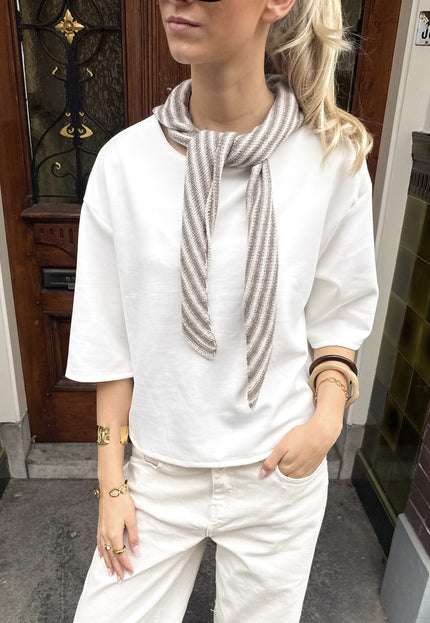 Famous Online Store Sjaal Isabella gestreept taupe