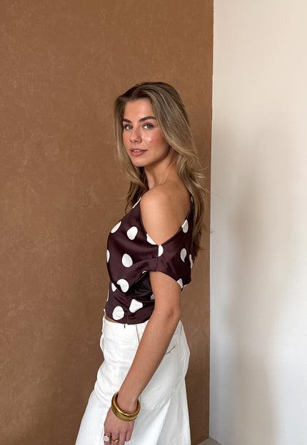 Famous Online Store Stippen top off shoulder Polka