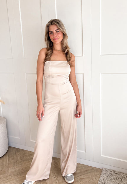 Famous Online Store Strapless jumpsuit Evi beige