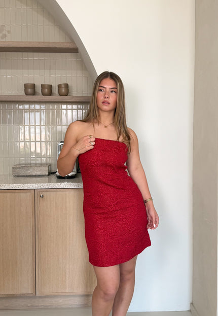 Famous Online Store Strapless jurk Milena rood