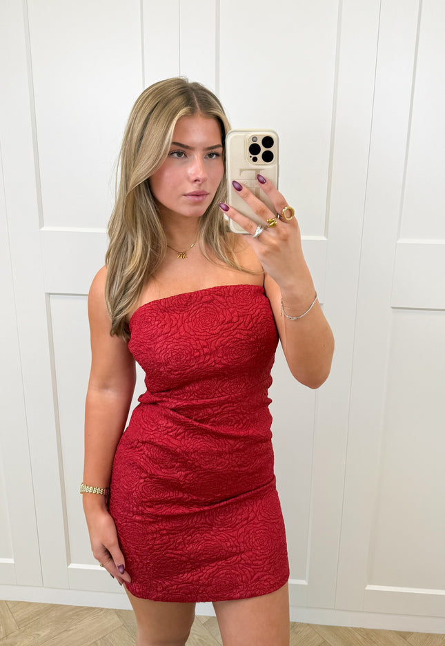 Famous Online Store Strapless jurk Milena rood
