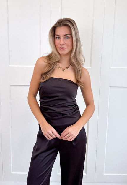 Famous Online Store Strapless satin top Rodé bruin