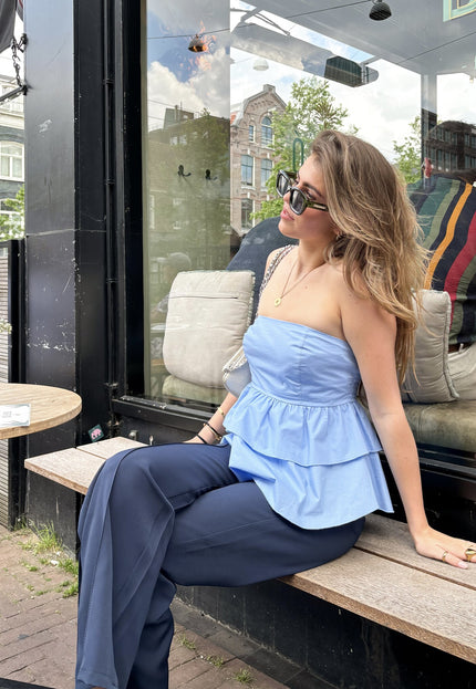 Famous Online Store Strapless top Zoë blauw