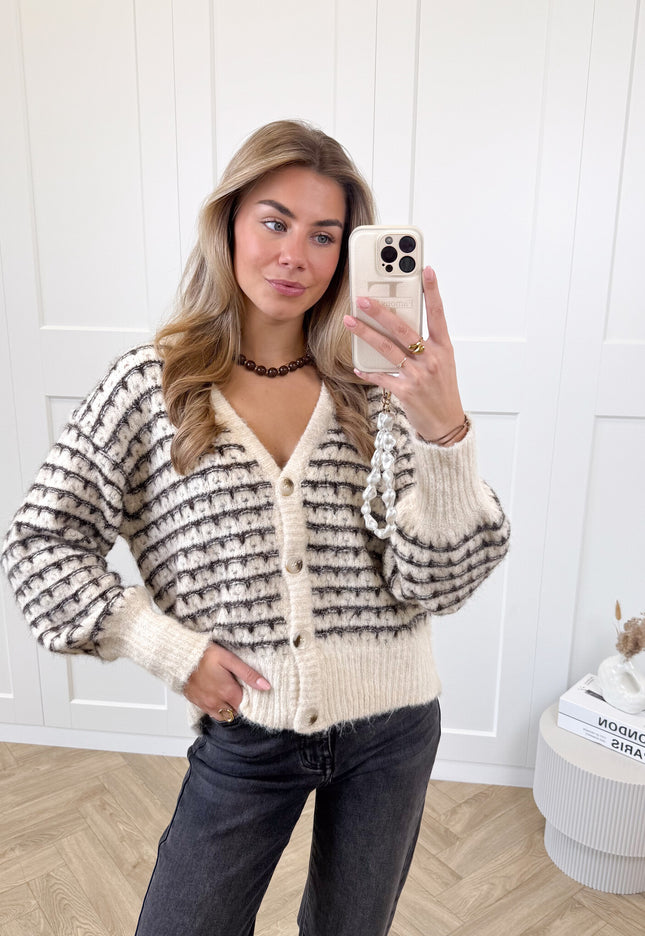 Famous Online Store Streepjesvestje Elodie bruin