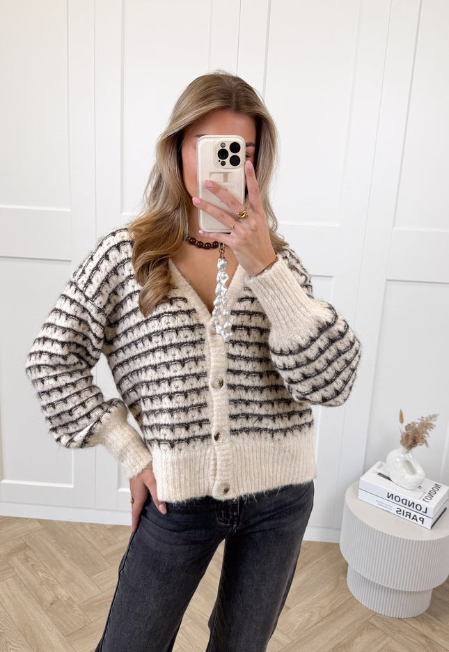 Famous Online Store Streepjesvestje Elodie bruin