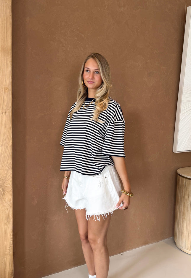 Famous Online Store Strepen t-shirt Nina navy