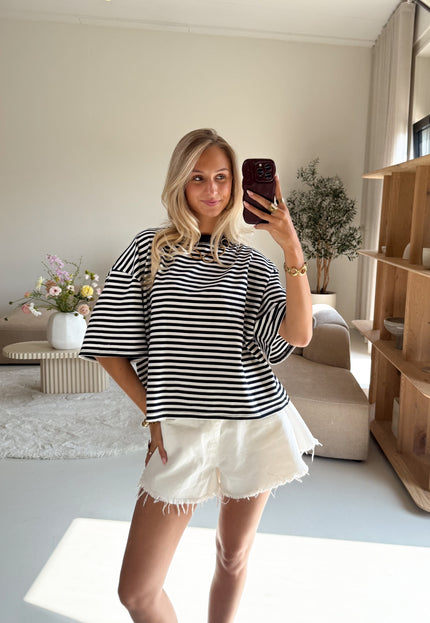 Famous Online Store Strepen t-shirt Nina navy
