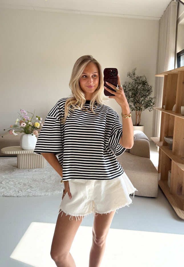 Famous Online Store Strepen t-shirt Nina navy