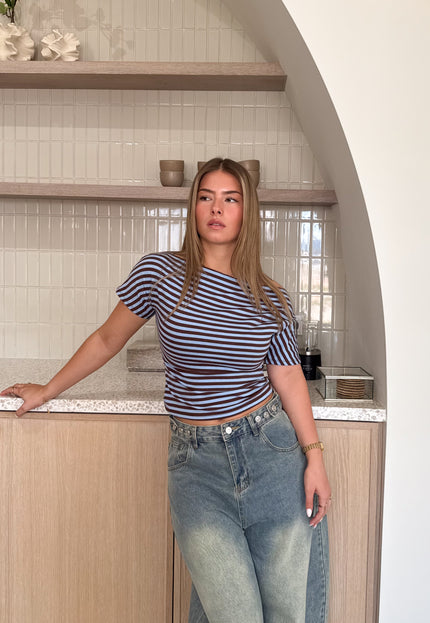 Famous Online Store Strepen top Kate blauw