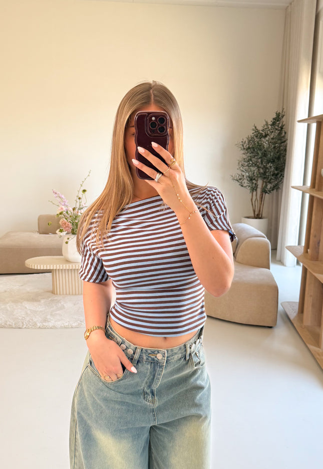 Famous Online Store Strepen top Kate blauw