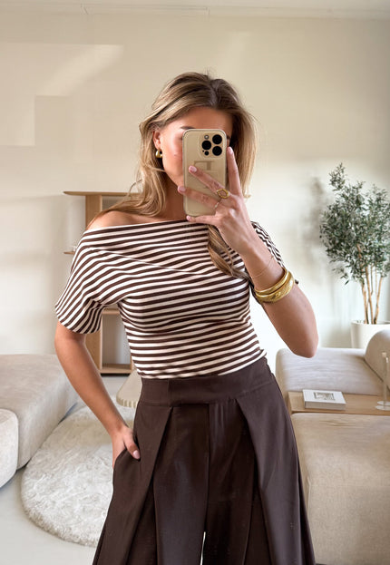Famous Online Store Strepen top Kate bruin