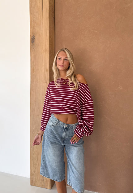 Famous Online Store Strepen trui Cali bordeaux