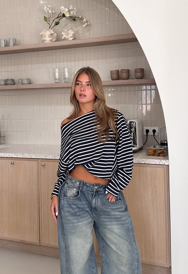 Famous Online Store Strepen trui Cali navy