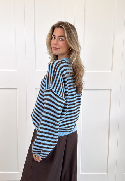 Famous Online Store Strepen trui Fien blauw