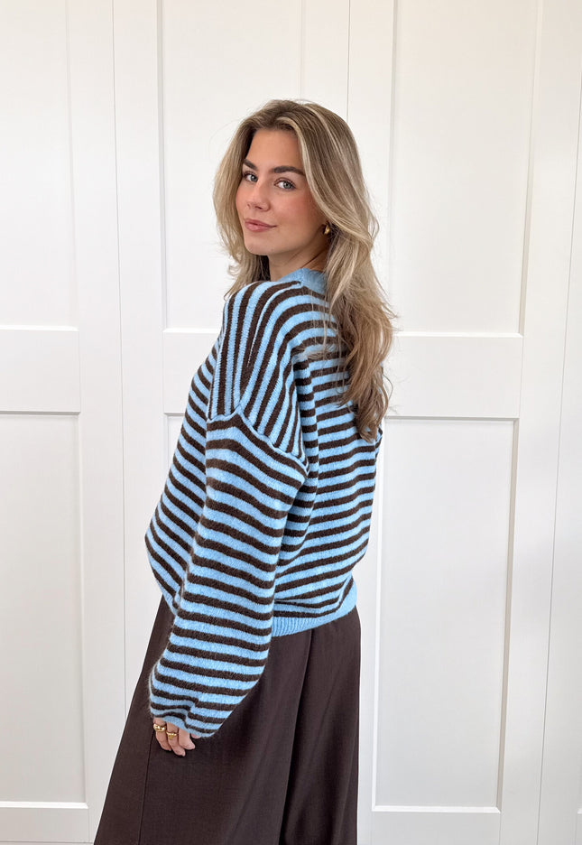 Famous Online Store Strepen trui Fien blauw
