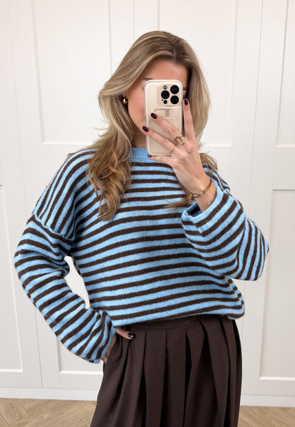 Famous Online Store Strepen trui Fien blauw