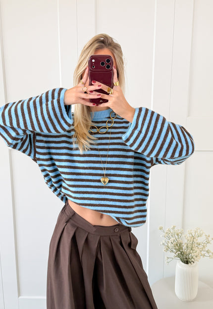 Famous Online Store Strepen trui Fien blauw