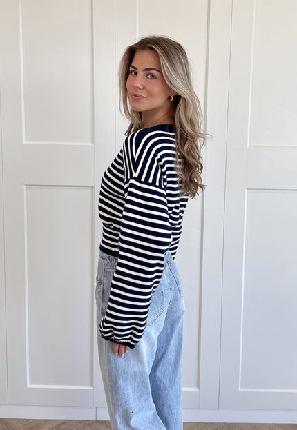 Famous Online Store Strepen trui Hazel blauw