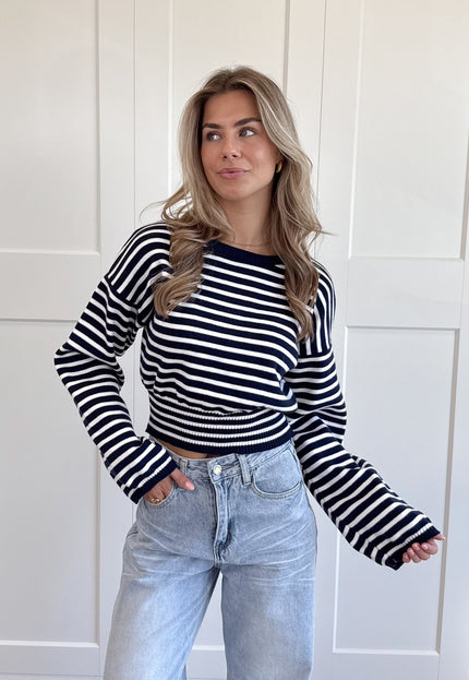 Famous Online Store Strepen trui Hazel blauw
