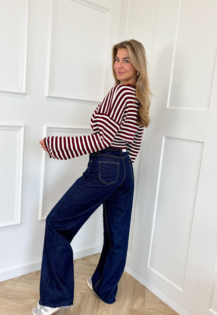 Famous Online Store Strepen trui Hazel bordeaux