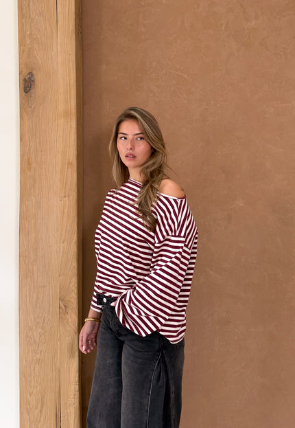 Famous Online Store Strepen trui Jody bordeaux