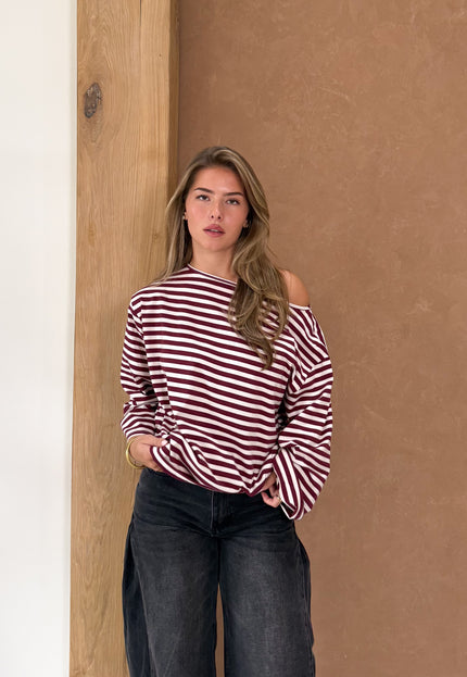 Famous Online Store Strepen trui Jody bordeaux