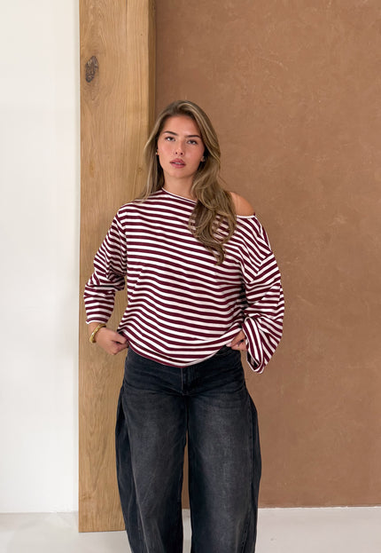 Famous Online Store Strepen trui Jody bordeaux