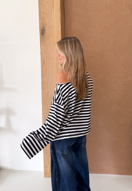 Famous Online Store Strepen trui Jody navy