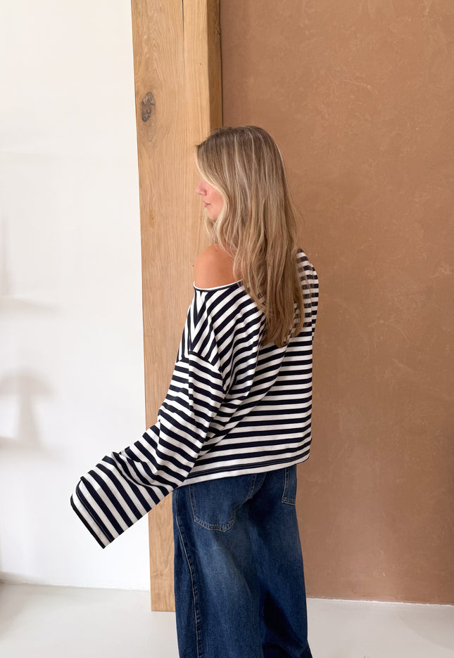 Famous Online Store Strepen trui Jody navy