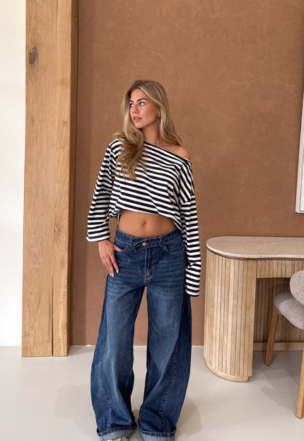 Famous Online Store Strepen trui Jody navy