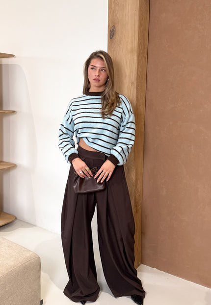Famous Online Store Strepen trui Pien blauw