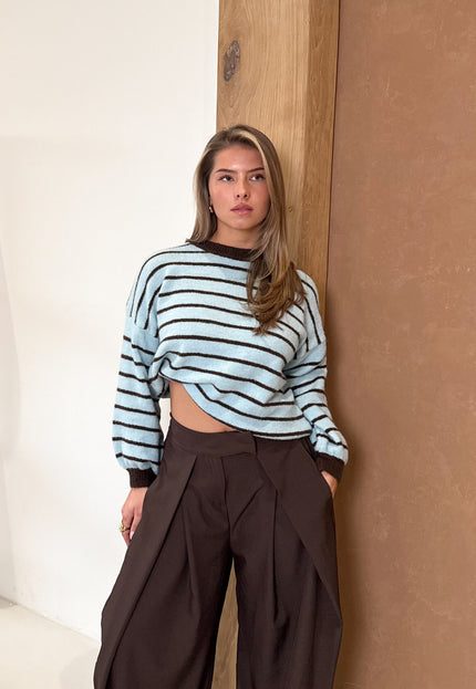 Famous Online Store Strepen trui Pien blauw