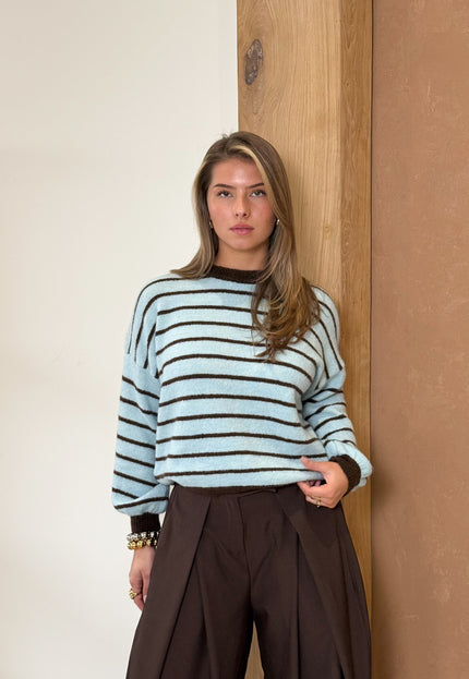 Famous Online Store Strepen trui Pien blauw