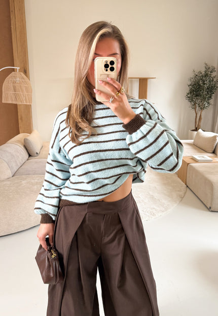 Famous Online Store Strepen trui Pien blauw