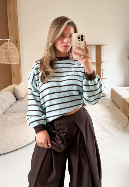 Famous Online Store Strepen trui Pien blauw