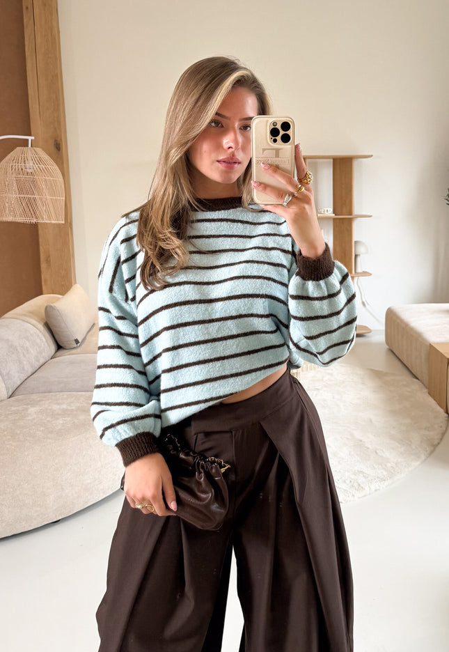 Famous Online Store Strepen trui Pien blauw