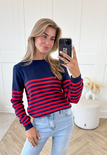 Famous Online Store Strepen trui Stockholm rood